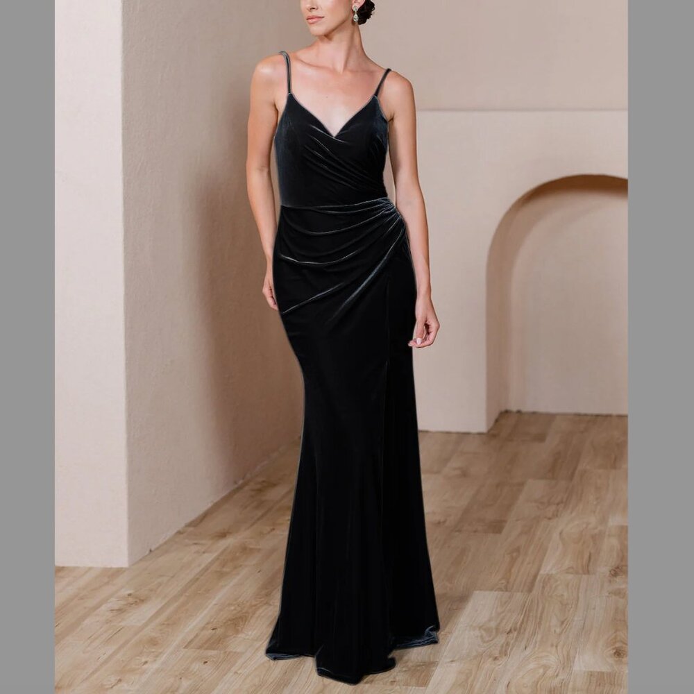 Revelry Rory Velvet Dress, Black, Size 4